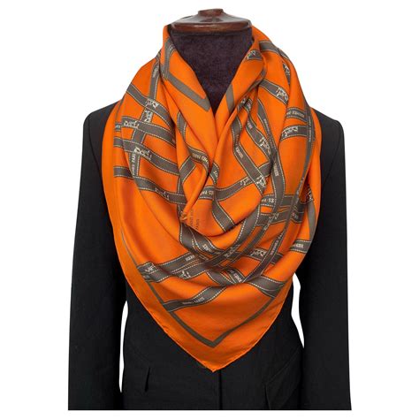 hermes shawl orange|hermes scarves pre owned.